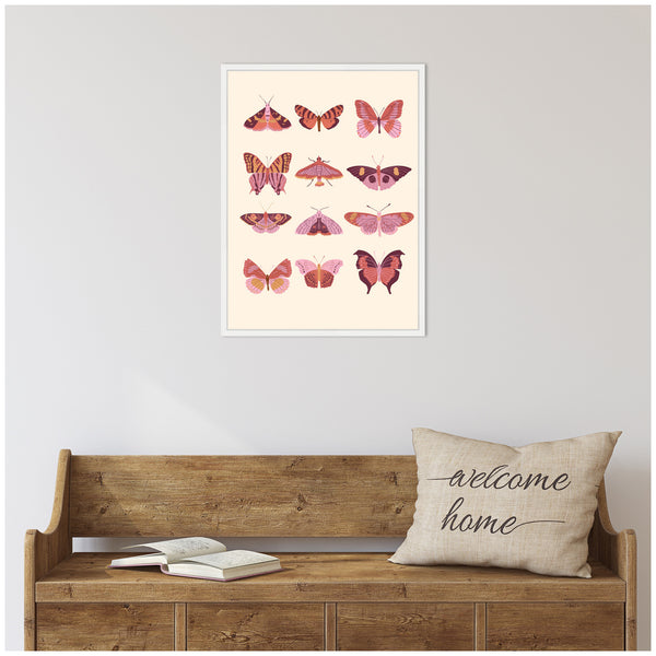 Kate & Laurel Sylvie Vintage Retro Boho Butterflies Framed Canvas By Honey Island Studio