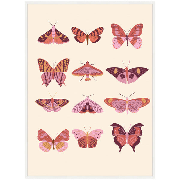 Kate & Laurel Sylvie Vintage Retro Boho Butterflies Framed Canvas By Honey Island Studio