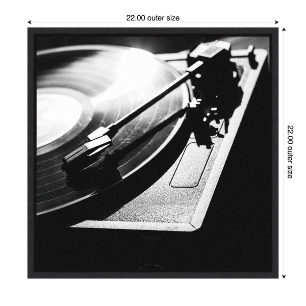Kate & Laurel Sylvie Vinyl Record Player Framed Canvas By Alicia Abla