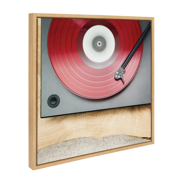kate & laurel Sylvie Vinyl Vibes Color Framed Canvas by Emiko and Mark Franzen of F2Images