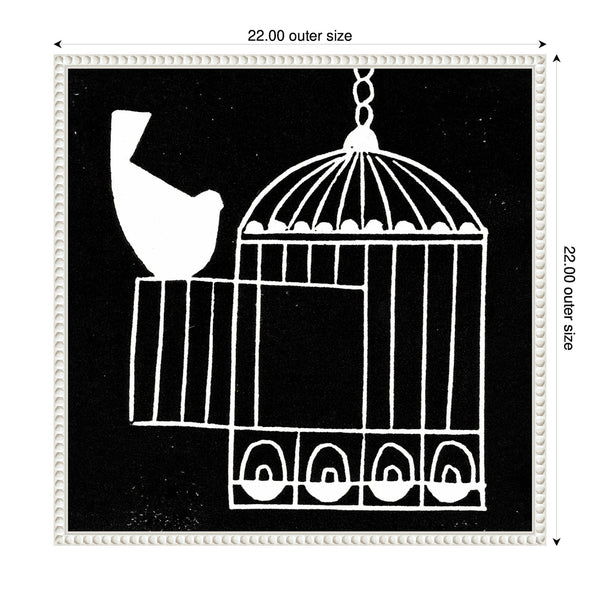 Kate & Laurel Sylvie Vivere 2 To Be Free Bird Linocut Framed Canvas By Giuliana Lazzerini