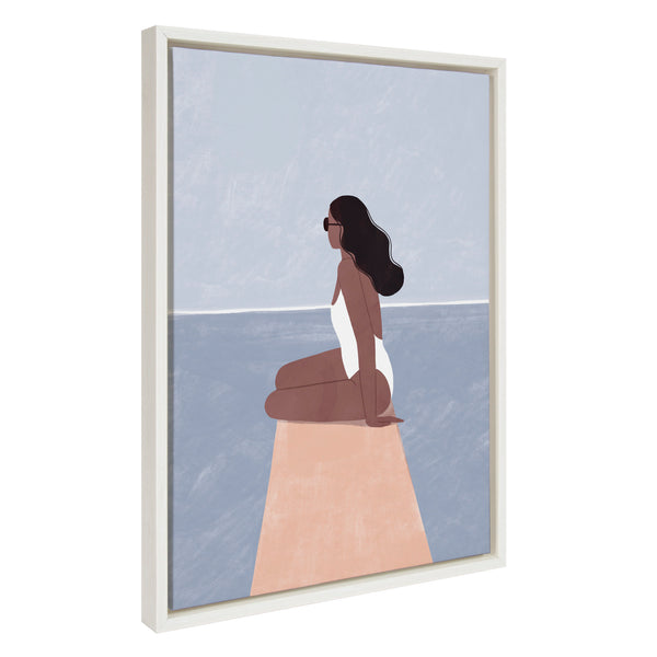 Kate & Laurel Sylvie Waiting For Framed Canvas By Maja Tomljanovic