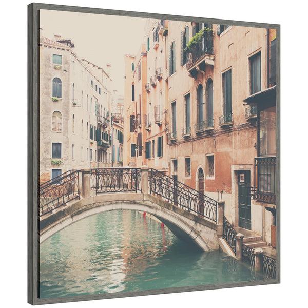 kate & laurel Sylvie Wandering The Streets of Venice Framed Canvas by Laura Evans