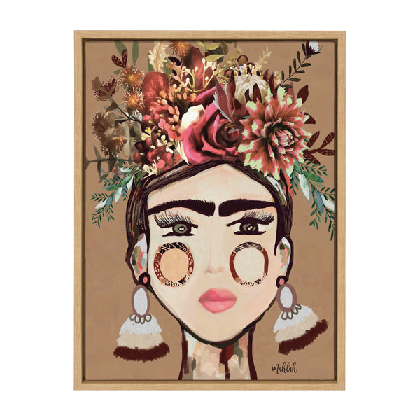Kate & Laurel Sylvie Warm Frida Framed Canvas By Inkheart Designs