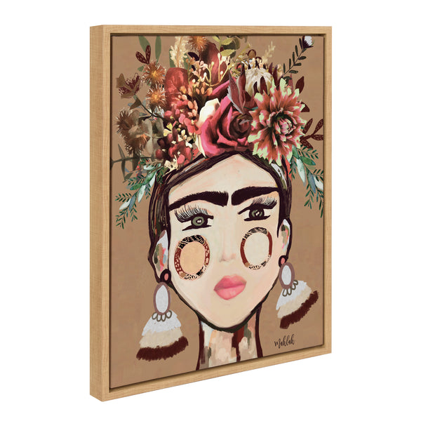 kate & laurel Sylvie Warm Frida Framed Canvas by Inkheart Designs