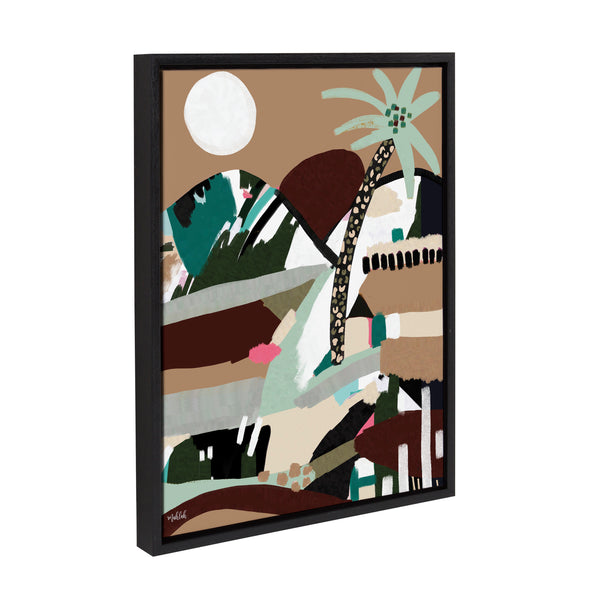 Kate & Laurel Sylvie Warm Offbeat Framed Canvas By Inkheart Designs
