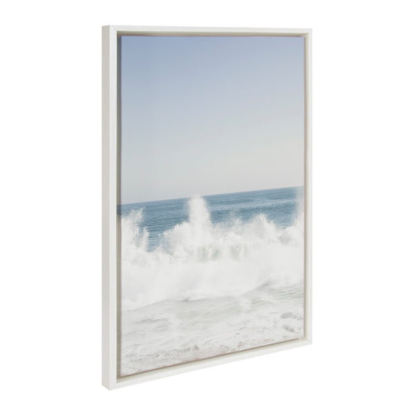 Kate & Laurel Sylvie Waves Crashing Framed Canvas Set By Caroline Mint