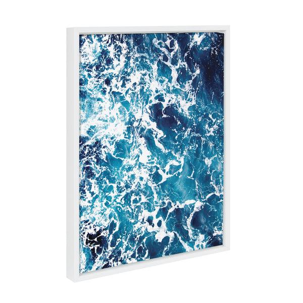 Kate & Laurel Sylvie Waves Framed Canvas By Simon Te Tai