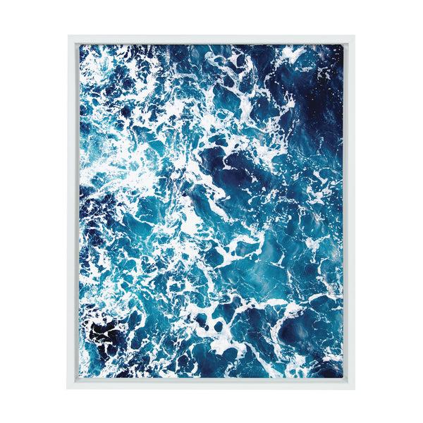 kate & laurel Sylvie Waves Framed Canvas by Simon Te Tai