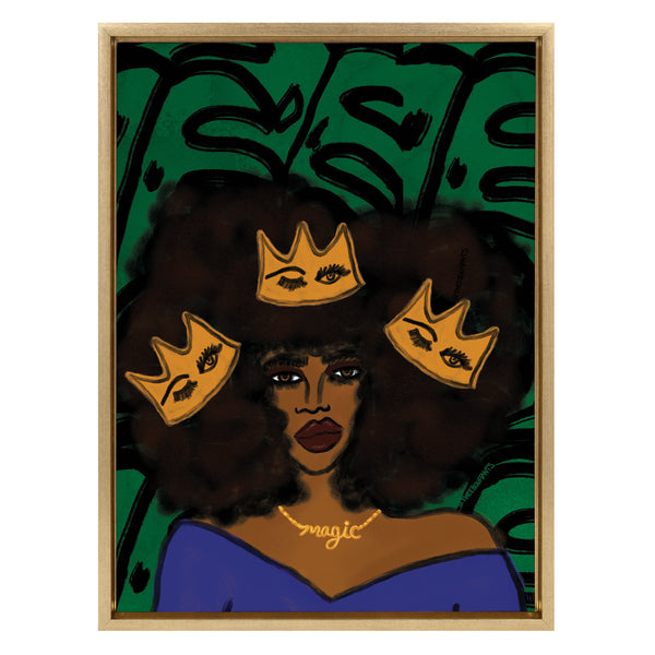 Kate & Laurel Sylvie Wear Your Crown Framed Canvas By Kendra Dandy Of Bouffants And Broken Hearts