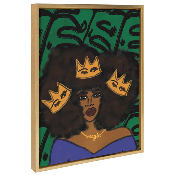 Kate & Laurel Sylvie Wear Your Crown Framed Canvas By Kendra Dandy Of Bouffants And Broken Hearts