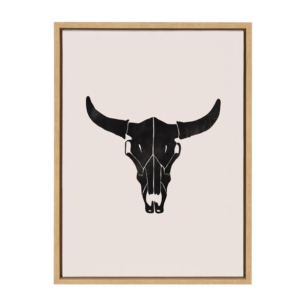 Kate & Laurel Sylvie Western Skull Framed Canvas By Honey Island Studio