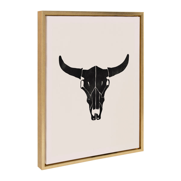 kate & laurel Sylvie Western Skull Framed Canvas by Honey Island Studio