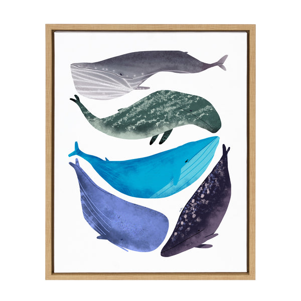 kate & laurel Sylvie Whales Framed Canvas by Lida Larina