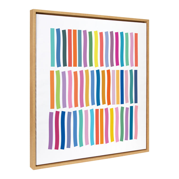 Kate & Laurel Sylvie Whimsical Lines Framed Canvas By Apricot + Birch