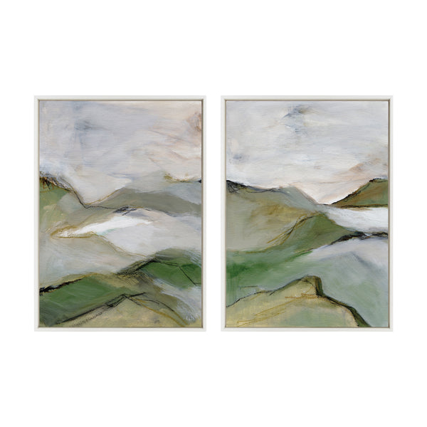 Kate & Laurel Sylvie Whispers Of The Hills 1 And 2 Framed Canvas Art Set By Nikita Jariwala