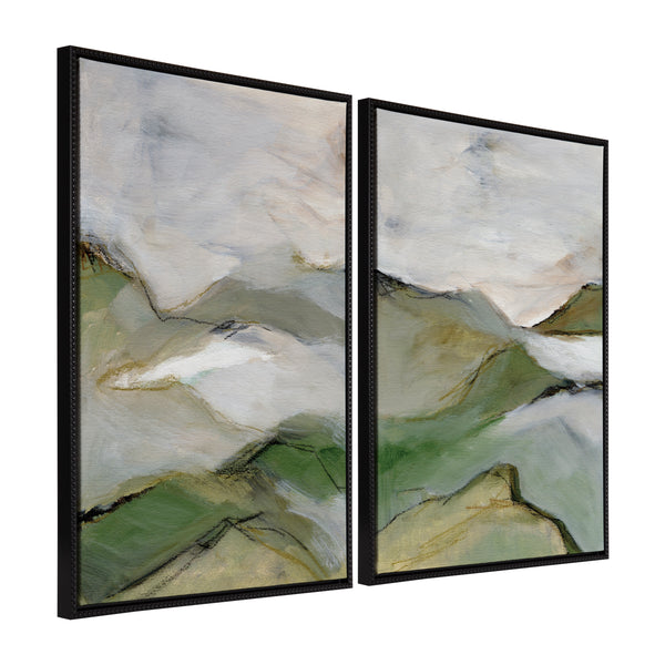 kate & laurel Sylvie Whispers of the Hills 1 and 2 Framed Canvas Art Set by Nikita Jariwala