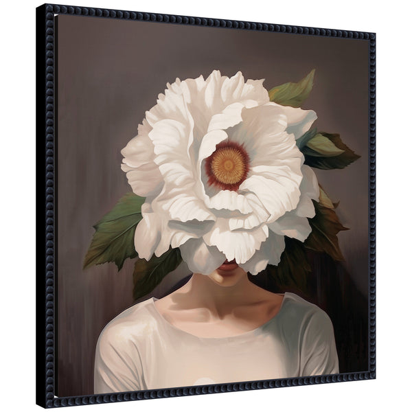 Kate & Laurel Sylvie White Flower Woman Portrait Framed Canvas By The Creative Bunch Studio