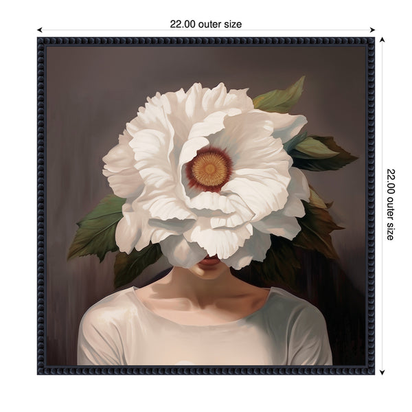 Kate & Laurel Sylvie White Flower Woman Portrait Framed Canvas By The Creative Bunch Studio