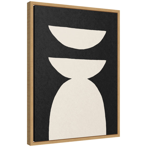 Kate & Laurel Sylvie White Geometric Abstract Framed Canvas By July Art Prints