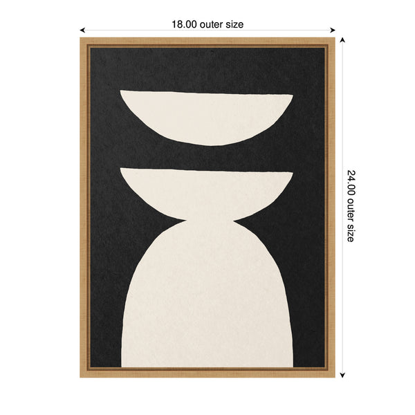 Kate & Laurel Sylvie White Geometric Abstract Framed Canvas By July Art Prints