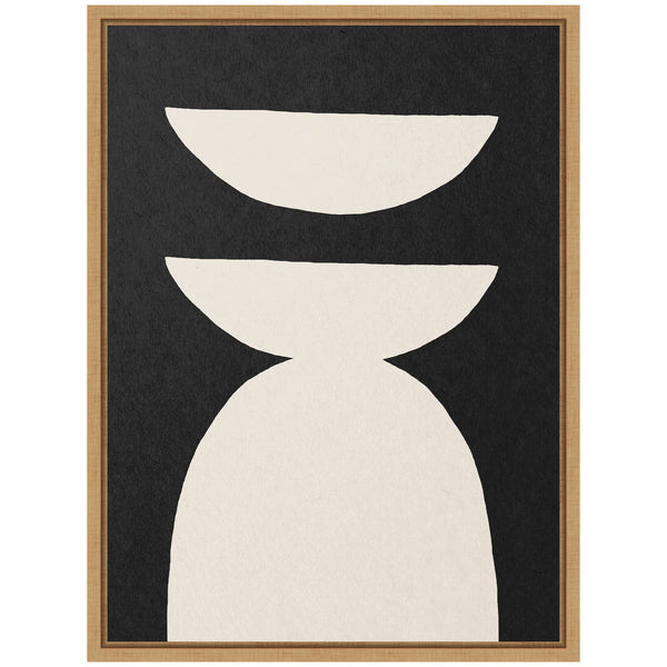 Kate & Laurel Sylvie White Geometric Abstract Framed Canvas By July Art Prints