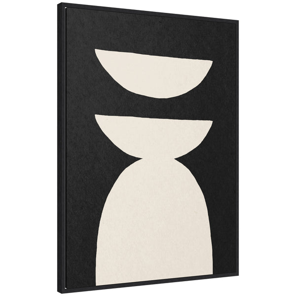 kate & laurel Sylvie White Geometric Abstract Framed Canvas by July Art Prints