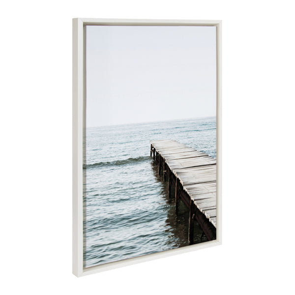 Kate & Laurel Sylvie White Lake Pier Framed Canvas By Amy Peterson