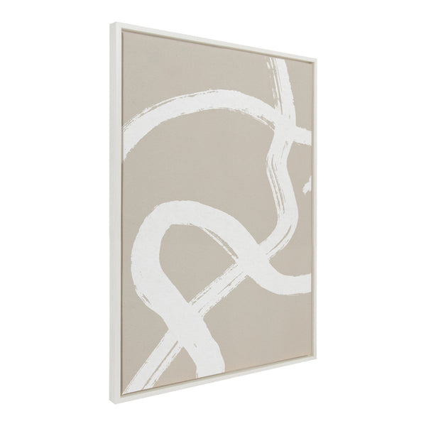 Kate & Laurel Sylvie White Lines Framed Canvas By Rocket Jack