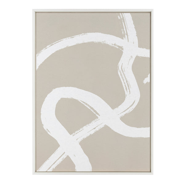 Kate & Laurel Sylvie White Lines Framed Canvas By Rocket Jack