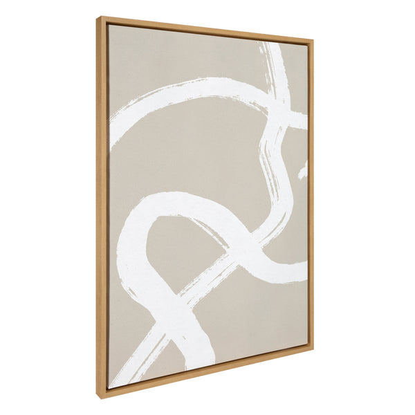 kate & laurel Sylvie White Lines Framed Canvas by Rocket Jack