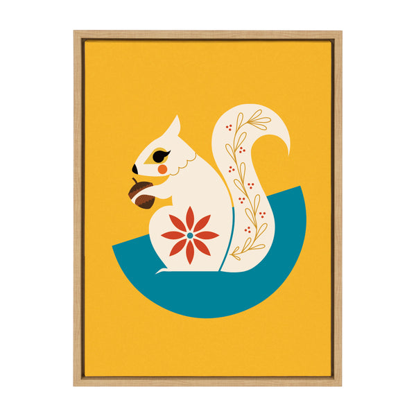 Kate & Laurel Sylvie White Squirrel Framed Canvas By Amber Leaders Designs