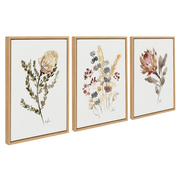 Kate & Laurel Sylvie Wild Banksia Wild Salvia And Wild King Protea Framed Canvas By Sara Berrenson