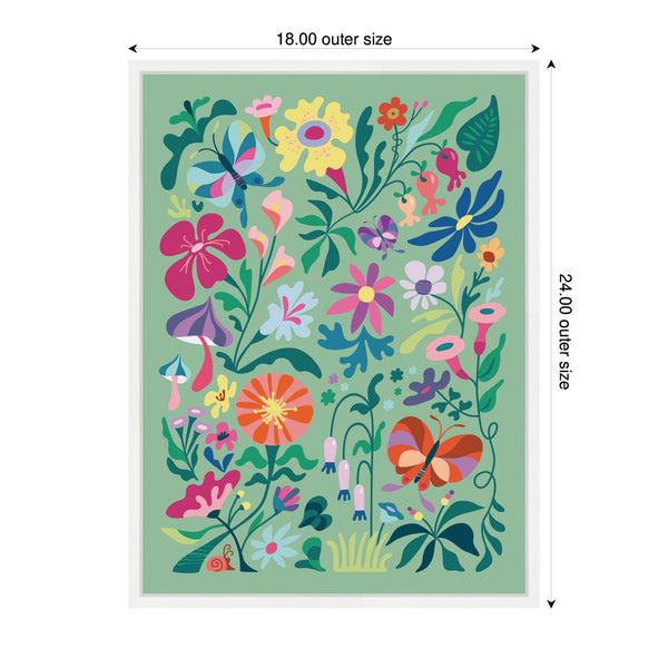 Kate & Laurel Sylvie Wild Flowers And Butterflies Framed Canvas By Rachel Lee