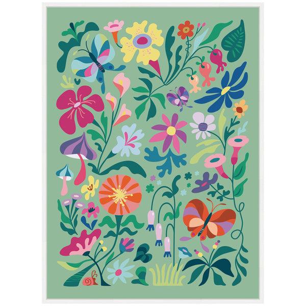 Kate & Laurel Sylvie Wild Flowers And Butterflies Framed Canvas By Rachel Lee