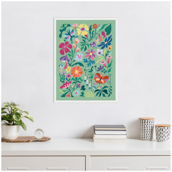 Kate & Laurel Sylvie Wild Flowers And Butterflies Framed Canvas By Rachel Lee