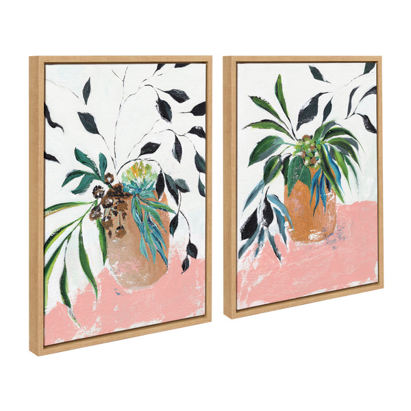Kate & Laurel Sylvie Wild Foliage L And II Framed Canvas Art Set By Nikita Jariwala
