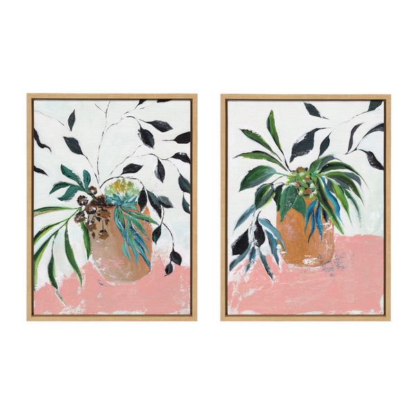 Kate & Laurel Sylvie Wild Foliage L And II Framed Canvas Art Set By Nikita Jariwala