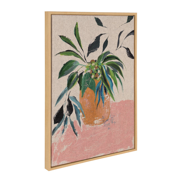 kate & laurel Sylvie Wild Foliage lI Neutral Linen Framed Canvas by Nikita Jariwala