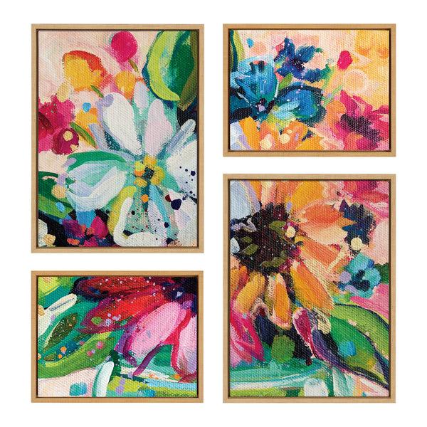 kate & laurel Sylvie Wild Growth Framed Canvas Art Set by Rachel Christopoulos