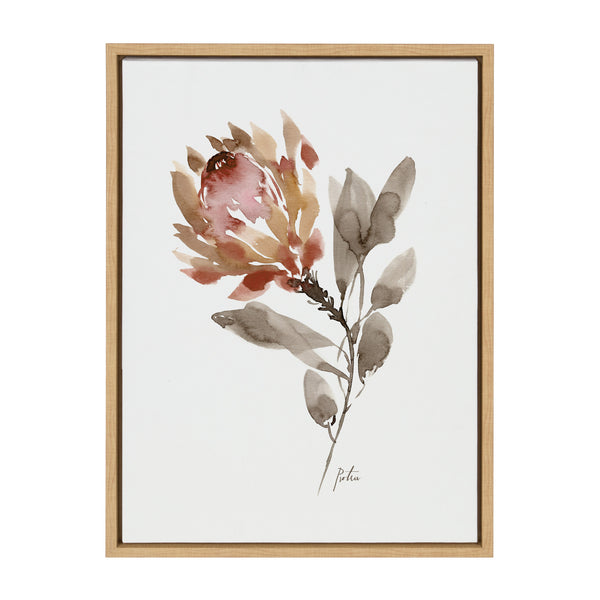 Kate & Laurel Sylvie Wild King Protea Framed Canvas By Sara Berrenson