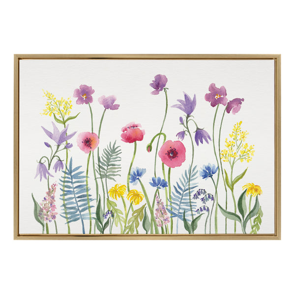 Kate & Laurel Sylvie Wildflorals Framed Canvas By Patricia Shaw