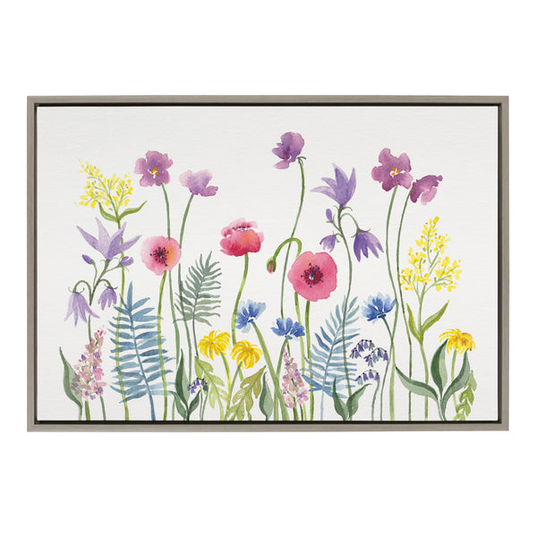 kate & laurel Sylvie Wildflorals Framed Canvas by Patricia Shaw