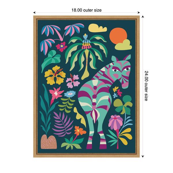 Kate & Laurel Sylvie Wildlife Safari Zebra Framed Canvas By Rachel Lee