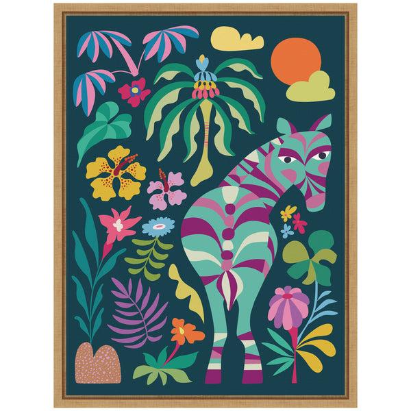 Kate & Laurel Sylvie Wildlife Safari Zebra Framed Canvas By Rachel Lee