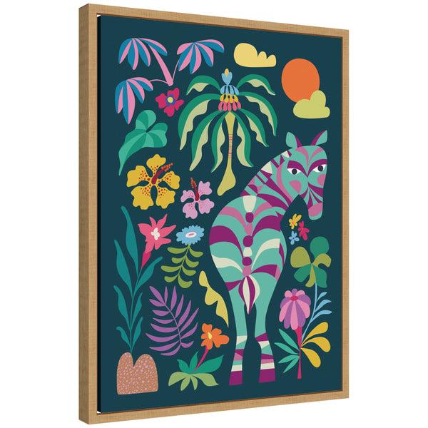kate & laurel Sylvie Wildlife Safari Zebra Framed Canvas by Rachel Lee