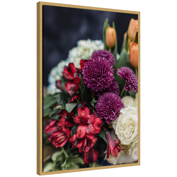 kate & laurel Sylvie Wine Bouquet Framed Canvas by Alicia Abla