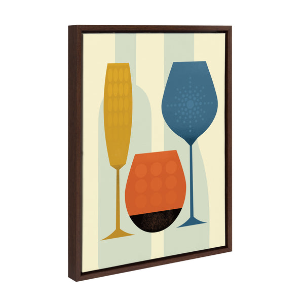 Kate & Laurel Sylvie Wine Framed Canvas By Amber Leaders Designs