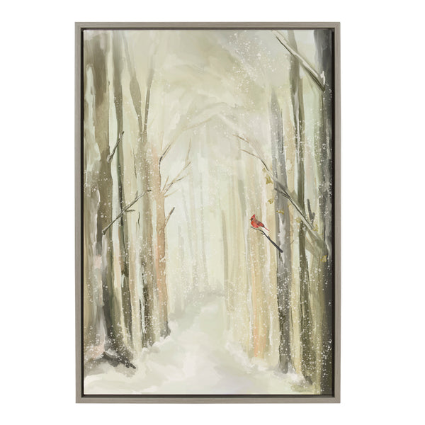 Kate & Laurel Sylvie Winter Landscape 2 Framed Canvas By Annie Quigley