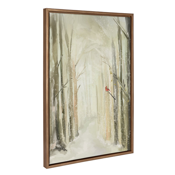 kate & laurel Sylvie Winter Landscape 2 Framed Canvas by Annie Quigley